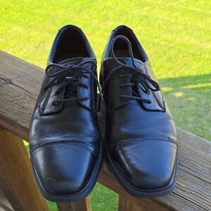 Bostonian Black Leather Oxford Shoes FLEXLITE WITH SHOCK ABSORBING INSOLE 10 MEN